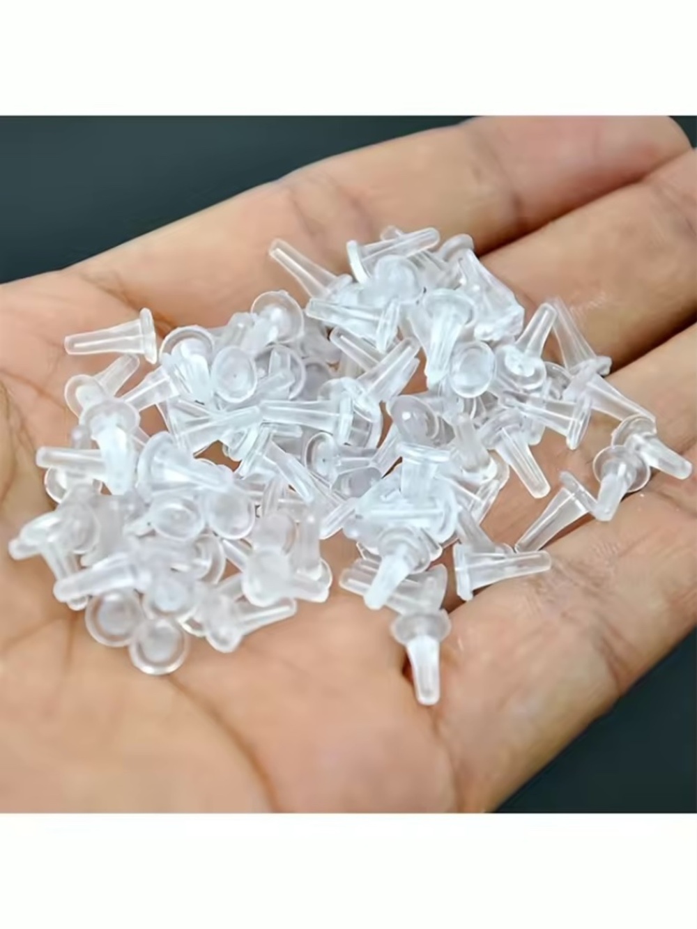 20Pcs Stoppers Silicone Rubber Clear Backs Holders For Earrings